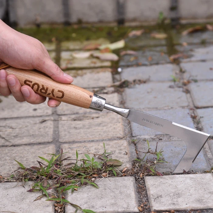 Havelugning gjort let med en rustfri håndukrudtsmaskine